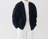 Tryess-TRY No. 4454 KNITTED ROUND-NECK CARDIGAN SWEATER