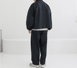 Tryess-TRY No. 4453 ZIP-UP COLLAR JK & WIDE SWEATPANTS