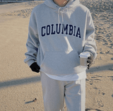 Tryess- TRY6236 COLUMBIA LETTERED PULLOVER HOODIE