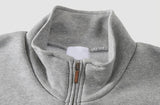 Tryess-TRY No. 4460 GRAY STAND COLLAR HALF ZIP-UP SWEATER