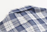 TRYESS-MEN'S AUTUMN WINTER CASUAL OUTFITS TRY. 4213 BLUE PLAID COLLAR SHIRT