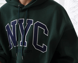 Tryess- TRY11065 NYC EMBROIDERED LETTERED PULLOVER HOODIE