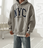 Tryess- TRY11065 NYC EMBROIDERED LETTERED PULLOVER HOODIE