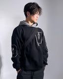 Tryess-TRY No. 3243 TWO-TONE EMBROIDERED HOODIE