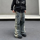 Tryess- Baggy Cargo Denim Pants