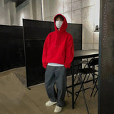 Tryess- Basic Drawstring Hooded Sweatshirt