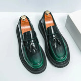 Tryess- Beon Flatform Patent Tassel Loafers