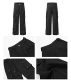 Tryess- Black Pockets Cargo Pants