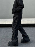 Tryess- Black Slim Fit Cargo Pants