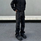 Tryess- Black Slim Fit Cargo Pants