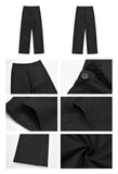 Tryess- Black Straight-leg Pants