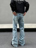 Tryess- Blue Cleanfit Flared Denim Pants