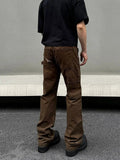 Tryess- Brown Straight-leg Jeans