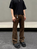 Tryess- Brown Straight-leg Jeans