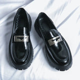 Tryess- Bugaksan Metal Badge Chunky Patent Loafers