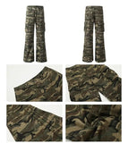 Tryess- Camo Cargo Wide-Leg Pants