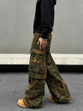 Tryess- Camouflage Pockets Cargo Pants