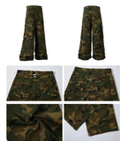 Tryess- Camouflage Pockets Cargo Pants