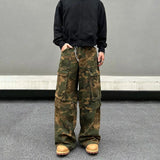 Tryess- Camouflage Pockets Cargo Pants