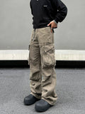 Tryess- Cargo Pockets Casual Pants