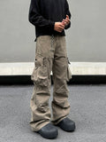 Tryess- Cargo Pockets Casual Pants