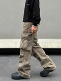 Tryess- Cargo Pockets Casual Pants