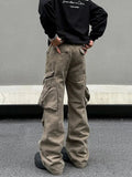 Tryess- Cargo Pockets Casual Pants