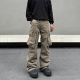 Tryess- Cargo Pockets Casual Pants