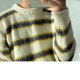 Tryess- Casual Loose Striped Sweater