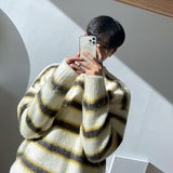 Tryess- Casual Loose Striped Sweater