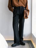 Tryess- Classic Wide-Leg Pleated Pants