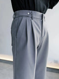 Tryess- Classic Wide-Leg Pleated Pants