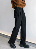 Tryess- Classic Wide-Leg Pleated Pants