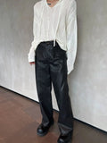 Tryess- Classic-fit Leather Pants