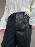 Tryess- Classic-fit Leather Pants