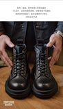 Tryess- Contrast Stitch Military Boots