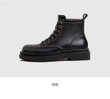 Tryess- Contrast Stitch Military Boots