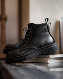 Tryess- Contrast Stitch Military Boots