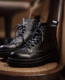 Tryess- Contrast Stitch Military Boots