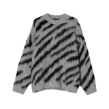 Tryess- Crew Neck Zebra Sweater