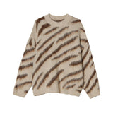 Tryess- Crew Neck Zebra Sweater