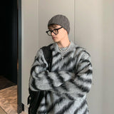 Tryess- Crew Neck Zebra Sweater