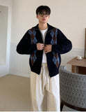 Tryess- Diamond Lattice Knit Cardigan