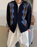 Tryess- Diamond Lattice Knit Cardigan