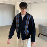 Tryess- Diamond Lattice Knit Cardigan