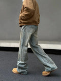 Tryess- Dirty Yellow Mud Denim Pants