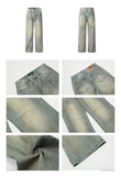 Tryess- Dirty Yellow Mud Denim Pants