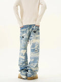 Tryess- Distressed Ripped Denim Pants