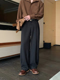 Tryess- Drape Wide-Leg Casual Pants