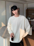 TRYESS-Classy Outfits Mens Fashion Casual Outfits Streetwear T-shirt Design Drapey Pleated Round Neck Bottoming Shirt